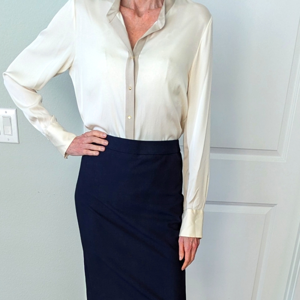 Elie Tahari White silk blouse